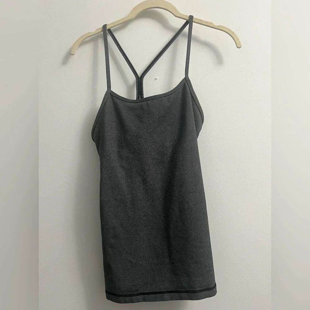 Lululemon Power Y Tank - Black Wee Stripe - Size 4
